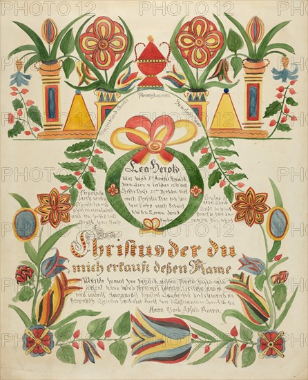 Baptismal Certificate, c. 1936. Creator: Ralph Atkinson.