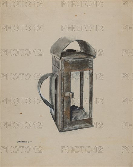 Economy Square Oil Lantern, 1937. Creator: Ralph Atkinson.