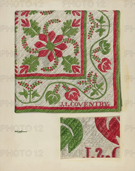 Pepperberry Quilt, c. 1939. Creator: Ralph Atkinson.