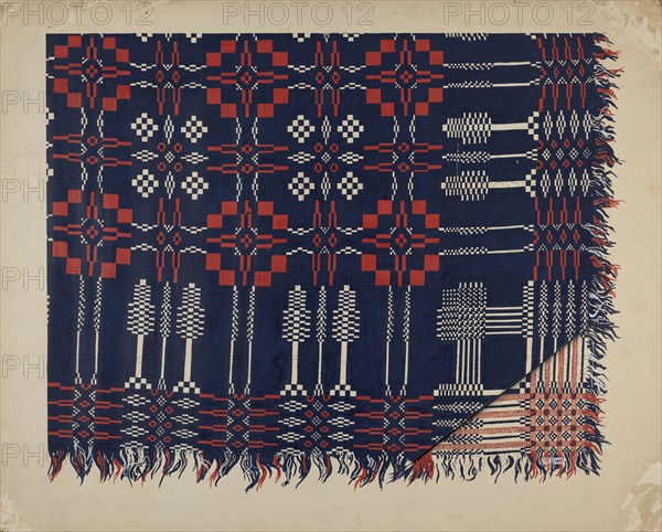 Woven Coverlet, c. 1937. Creator: Ralph Atkinson.