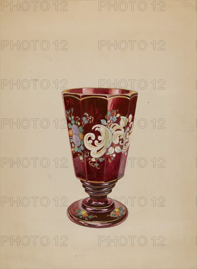 Vase (Ruby Glass), c. 1936. Creator: Ralph Atkinson.