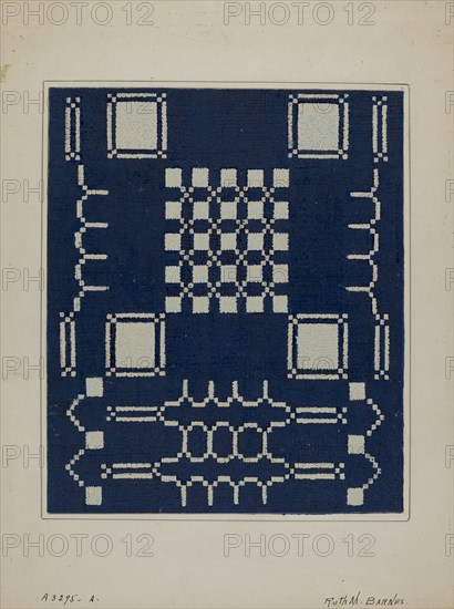 Coverlet (Section), c. 1940. Creator: Ruth M. Barnes.