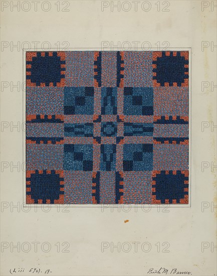 Coverlet (Reverse Side), c. 1936. Creator: Ruth M. Barnes.