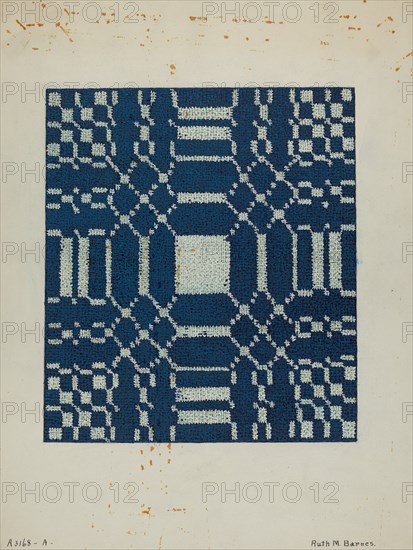 Coverlet, c. 1940. Creator: Ruth M. Barnes.