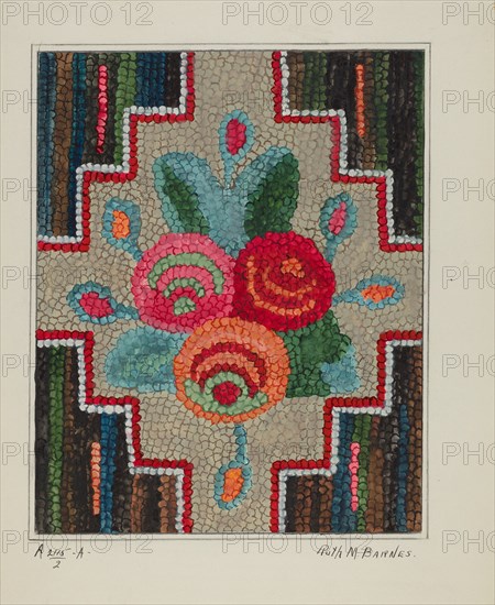 Hooked Rug, c. 1936. Creator: Ruth M. Barnes.