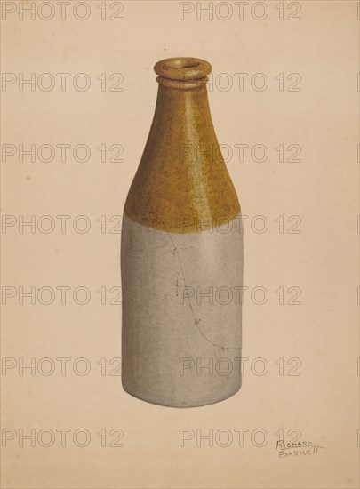 Stoneware Ink Bottle or Catsup Bottle, probably 1938. Creator: Richard Barnett.