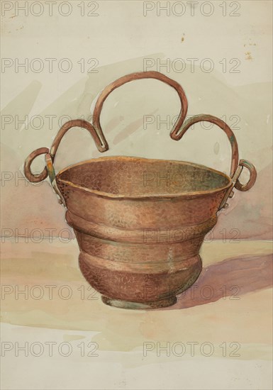 Holy Water Bucket, c. 1936. Creator: Dana Bartlett.