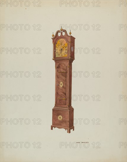 Grandfather Clock, Angular View, 1937. Creator: Dana Bartlett.