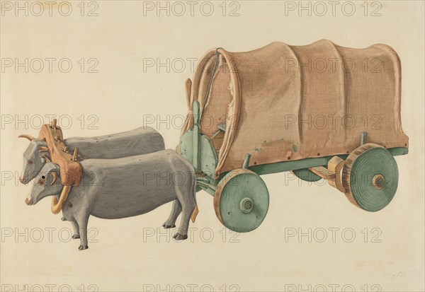 Miniature Oxcart, c. 1939. Creator: Eugene Bartz.