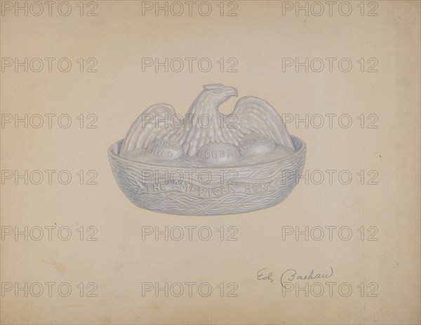 Butter Dish (Hen), c. 1941. Creator: Edward Bashaw.
