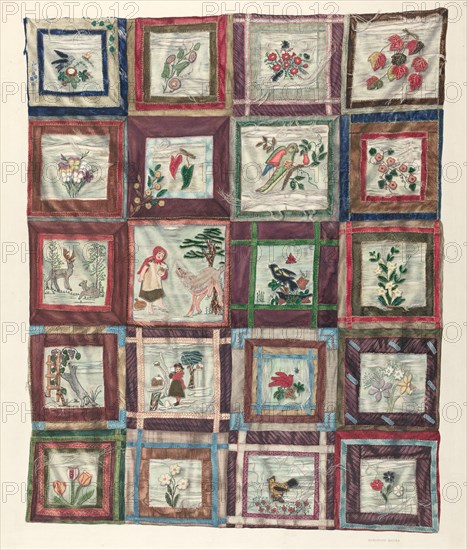 Appliqued Quilt, 1935/1942. Creator: Dorothea Bates.