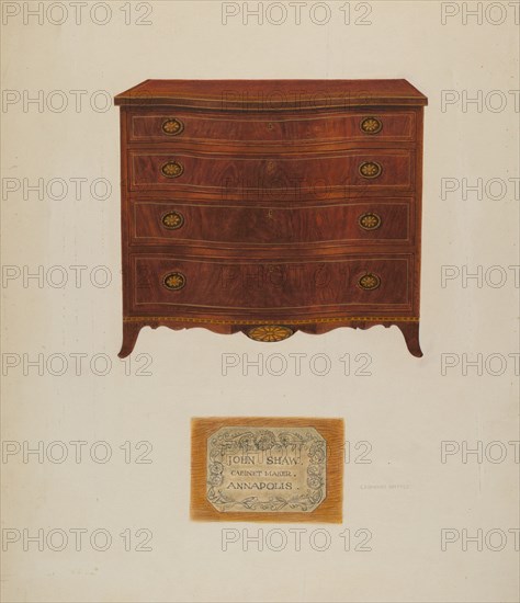 Chest of Drawers, c. 1939. Creator: Leonard Battee.