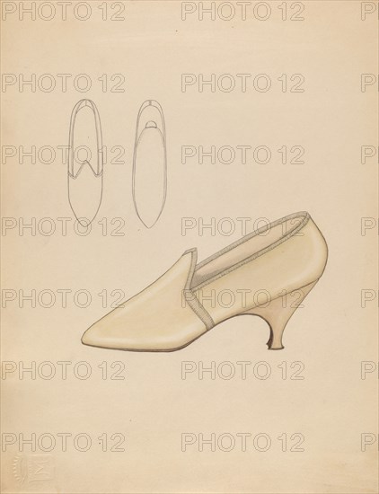 Wedding Slippers, c. 1936. Creator: Doris Beer.