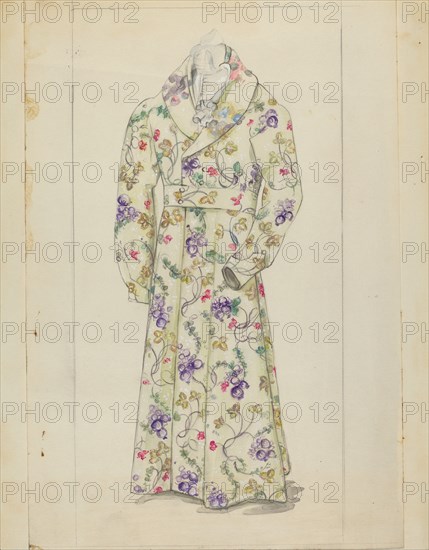 Man's Dressing Gown, c. 1939. Creator: Jessie M. Benge.