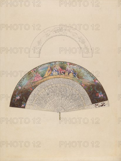 Fan, c. 1936. Creator: Jessie M. Benge.