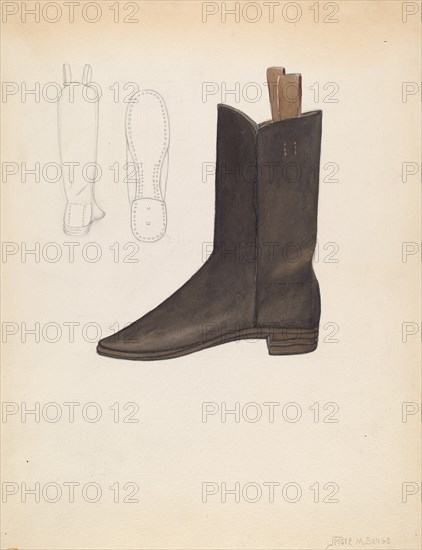 Boy's Boot, c. 1936. Creator: Jessie M. Benge.