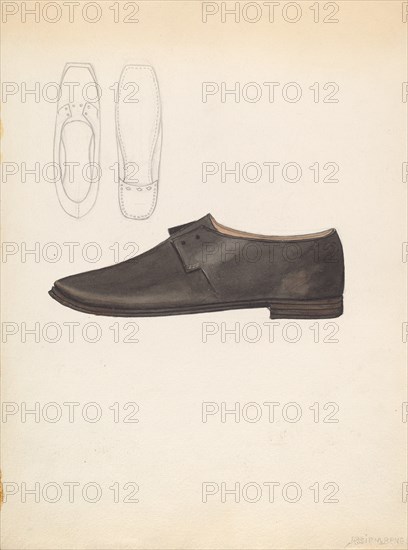 Man's Shoe, c. 1936. Creator: Jessie M. Benge.