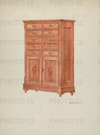 Highboy (Chest of Drawers), c. 1940. Creator: Edith Towner.