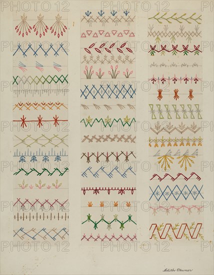 Sampler, c. 1937. Creator: Edith Towner.