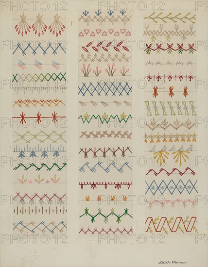 Sampler, c. 1937. Creator: Edith Towner.