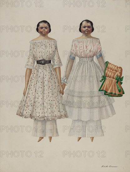 Dolls - "Molly and Polly", c. 1937. Creator: Edith Towner.