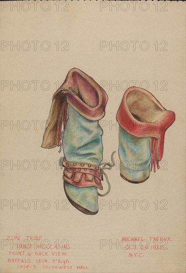 Dance Moccasins, 1935. Creator: Michael Trekur.