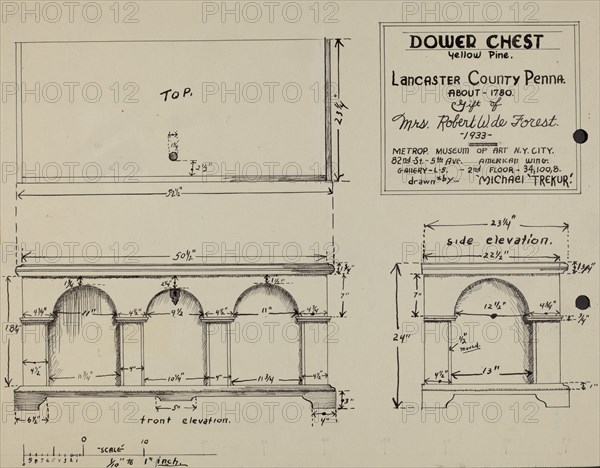 Pa. German Dower Chest, 1935/1942. Creator: Michael Trekur.