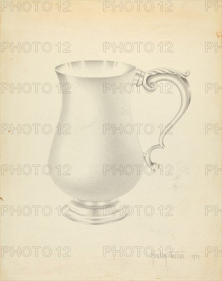 Silver Pitcher, 1937. Creator: Amelia Tuccio.