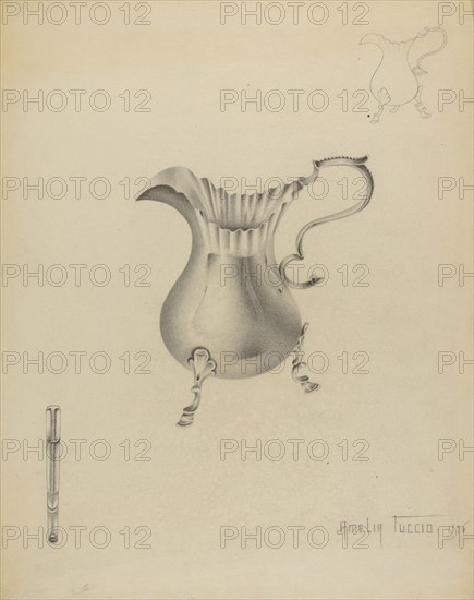 Silver Creamer, 1936. Creator: Amelia Tuccio.