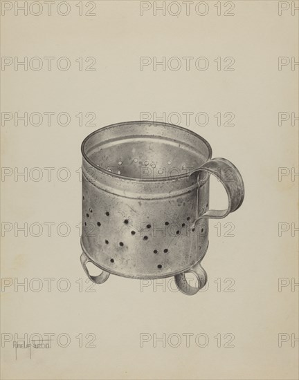 Pa. German Cheese Strainer, c. 1940. Creator: Amelia Tuccio.