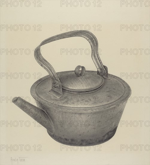 Tea Kettle, c. 1940. Creator: Amelia Tuccio.
