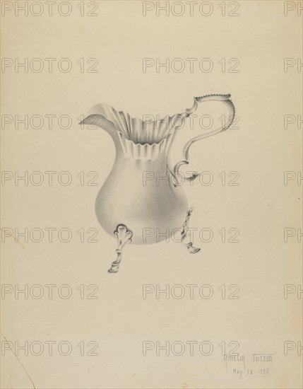 Silver Creamer, 1935/1942. Creator: Amelia Tuccio.