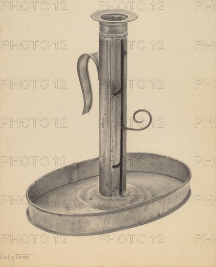Candlestick, c. 1938. Creator: Amelia Tuccio.