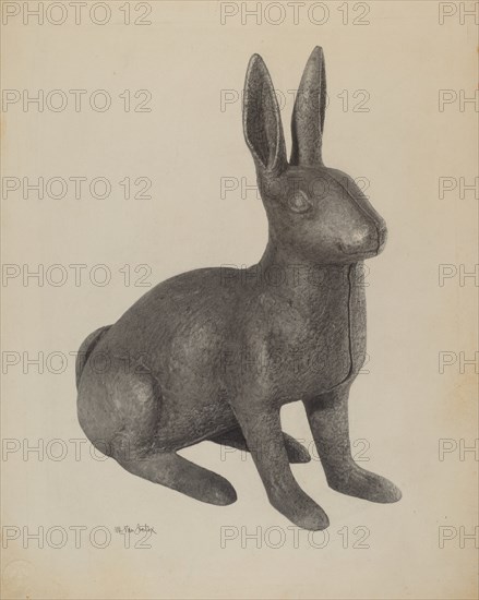 Garden Figure (Rabbit), c. 1939. Creator: Maurice Van Felix.