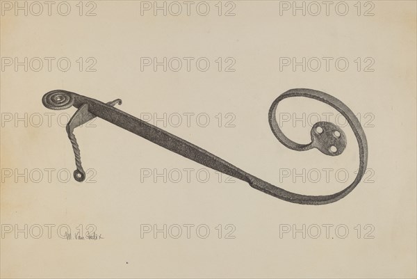 Garden Gate Latch, c. 1940. Creator: Maurice Van Felix.