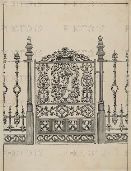 Cast Iron Gate, c. 1936. Creator: Lucien Verbeke.