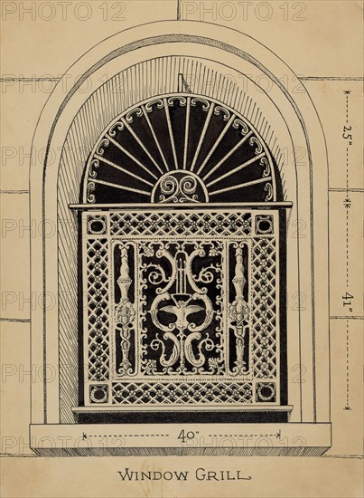 Window Grille, 1935/1942. Creator: Lucien Verbeke.