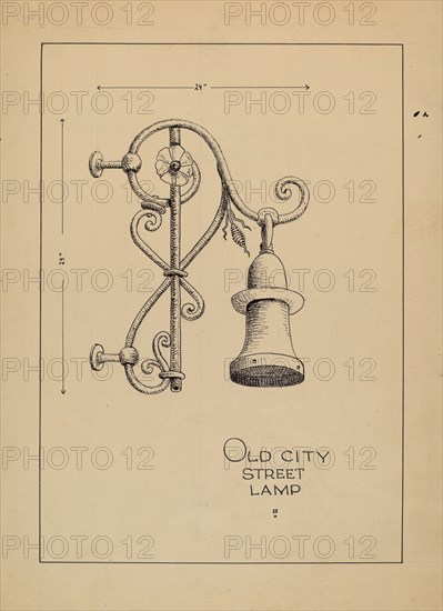 City Gas Light Bracket, c. 1936. Creator: Lucien Verbeke.