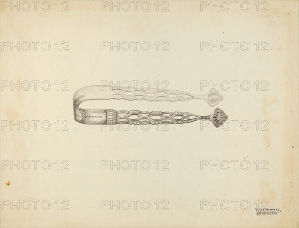 Silver Sugar Tongs, c. 1939. Creator: Kalamian Walton.