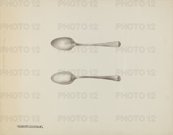 Silver Teaspoon, c. 1939. Creator: Kalamian Walton.