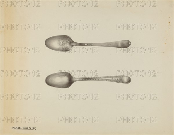 Silver Teaspoon, c. 1938. Creator: Kalamian Walton.