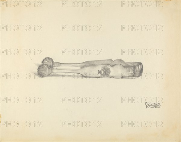 Silver Sugar Tongs, c. 1939. Creator: Kalamian Walton.
