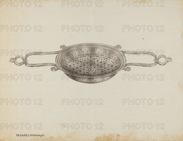 Silver Strainer, c. 1939. Creator: Kalamian Walton.