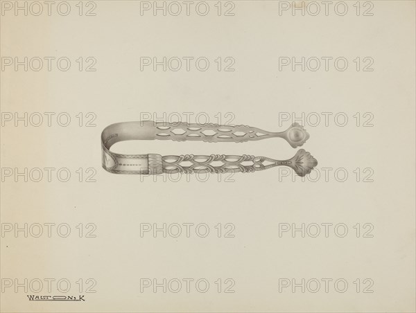 Silver Sugar Tongs, c. 1939. Creator: Kalamian Walton.