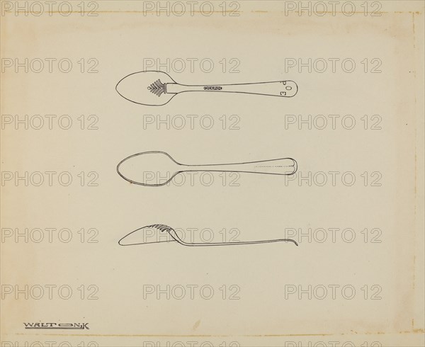 Silver Teaspoon, c. 1939. Creator: Kalamian Walton.