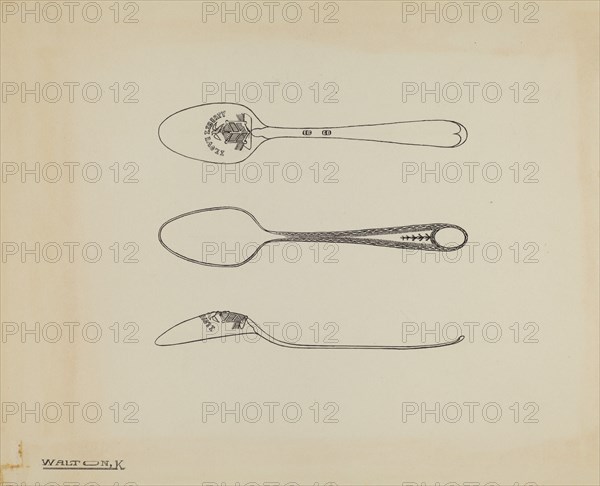 Silver Teaspoon, c. 1938. Creator: Kalamian Walton.