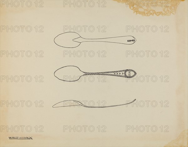 Silver Teaspoon, c. 1938. Creator: Kalamian Walton.