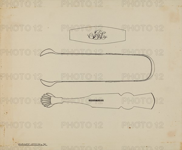 Silver Sugar Tongs, c. 1939. Creator: Kalamian Walton.