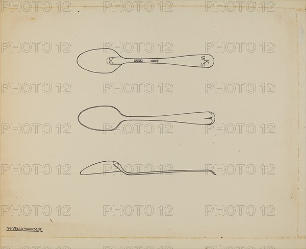 Silver Demi-tasse Spoon, c. 1938. Creator: Kalamian Walton.