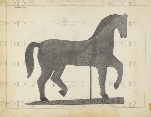 Horse Weather Vane, c. 1939. Creator: Carl Weiss.